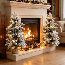 23.62 Inch Artificial Pine Tree, Desktop Christmas Tree, Suitable For Living Room, Entryway, Fireplace Mantel, Dining Table, Bedroom, Office, Apartment And Farmhouse Style Home Holiday Winter Decoration And Christmas Decor - Multicolor - View 10