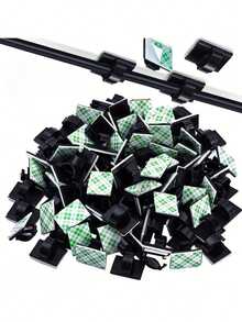 [Cable Management Clips]20pcs Self-Adhesive Outdoor Cable Clips, String Light Decoration Cable Management Clips, Suitable For String Lights, Car, Office, Home - Multicolor - View 2