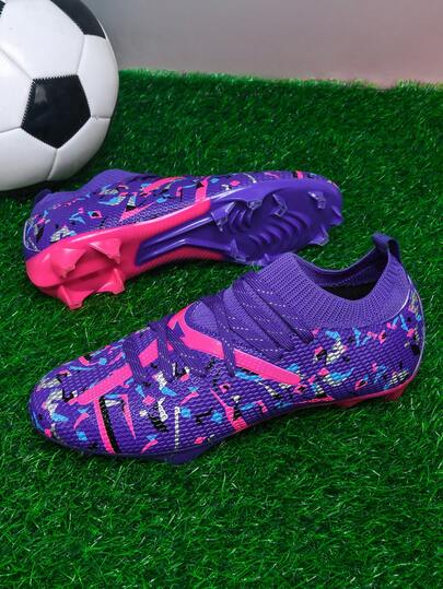 1 Pasang Sepatu Sepak Bola Unisex Dewasa & Remaja Pelajar AG/FG dengan Stud Panjang untuk Pertandingan & Latihan, Lapangan Rumput Alami & Lapangan Lunak, Sepatu Sepak Bola Amerika Profesional