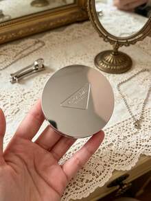 Prada Compact Makeup Mirror Collection, Golden Round Mirror And Silver Triangle‑Shaped Hand Mirror, Portable And Durable, Travel‑Friendly, For Personal Use And Gift Giving - Silver - View 3