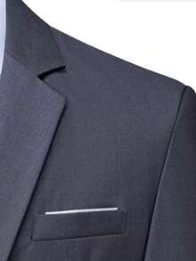 Men's Light Gray Slim Fit Casual Business Commute Single-Breasted Blazer Jacket, Mature Style, Versatile, Easy Care - Grey - View 5