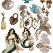 8pcs Mermaid Legend Stickers For Decorating Planner, Diary, Scrapbook, Notebook, Luggage, Envelope, Greeting Card, Tablet, Water Bottle - Mermaid Legend - View 9