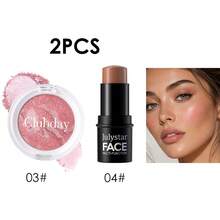 Effortless Sculpt Blush Contour Makeup Set, Marbled Baked Blush Brings Luminous Natural Flush, Contour Stick Enhances Facial 3D Effect. Lightweight Non‑Greasy Texture, Keeps Flawless All‑Day Look For Various Makeup Styles. - Set - View 14