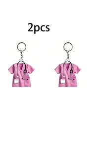 2D Personalized Keychain Medical ID Tag Design With Stethoscope Pendant, Suitable For Doctors And Healthcare Professionals, Durable And Fashionable - Multicolor - View 21