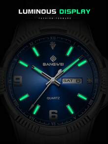 LIGE Men's Fashion Brand Watch Luminous Date Quartz Watch Water-Resistant Stainless Steel Bracelet Skeleton Dial Men's Watch - Silver - View 6