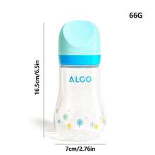 1pc 280ml PP Baby Bottle, Curved Anti-Drop Easy Grip, Clear Scale Scientific Feeding, Soft Silicone Nipple, Fully Detachable, Suitable For Newborn Gift, Christmas Gift - Multicolor - View 12