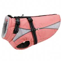 Small Dog Winter Jacket With Built-In Chest Straps, Fleece-Lined For Warmth, Reflective High Neck Design, Suitable For Cold Weather Dog Snow Clothing - Coral Pink - View 14