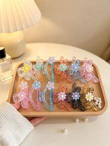 pacote com 12 piranhas de Cabelo Elegante Grande 9cm Acessório Feminino Delicado - modelo 3 - Visão 11