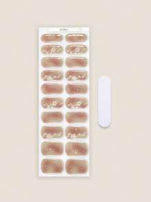 Nail Stickers Color Gradient DIY Self Adhesive DIY Art Decals Strips Manicure Decorations Suitable For Home, Workplace, Outdoor Travel, Gift Giving, Salon - Apricot - View 2