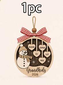Custom Snowman Name Christmas Ornament, Personalized Family Tree Hanging Decor, Festive Rustic Holiday Style, Customized Heart Name Ornament, Customizable Christmas Keepsake, Family Gift, Christmas Tree Decor 2026, Merry Christmas, Christmas Gift - Style a - View 10