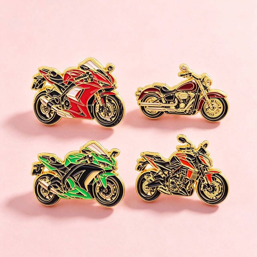 Cool Motorcycle Enamel Pins Lapel Brooch Badges, Biker Decorative Pins For Jacket Backpack Hat, Novelty Gift For Motorcycle Lovers Riders