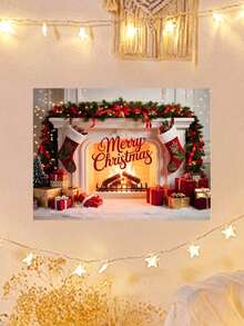 mama look 1pc/2pcs, Multi-Style, Christmas Decoration Wall Sticker Creative Realistic Fireplace, PVC Self-Adhesive Removable, Suitable For Bedroom, Living Room, Kitchen, Dining Room, Entryway Wall Decoration, Beautify Wall And Conceal Imperfections - Multiple Styles - View 1