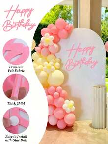 Happy Birthday Decoration, Felt Happy Birthday Letter Sign With Adhesive Backing, Suitable For Balloon Arch, Birthday Backdrop Wall Banner, Birthday Party Decoration, Balloon Arch Backdrop Decoration, Baby Shower And Birthday Party Photo Booth Backdrop, Arch Backdrop Cover, Birthday Banner, Happy Birthday Sign - Multiple Styles - View 2