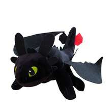 Universal Toothless & Light Fury Plush Toy, Night Fury Dragon Stuffed Animal, Soft Collectible Character Doll, 20/26/35cm, Cute Gift & Room Decor - Multicolor - View 11