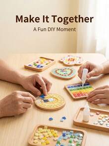 1pc DIY Mosaic Tile Handmade Kit, Featuring Multi-Color Mosaic Combination, Suitable For Adults. The Set Includes Round And Square Trays And DIY Craft Materials, Perfect For Parties, Holidays And Craft Projects, Ideal Choice For Home Decor And Gifts. - Multiple Styles - View 10