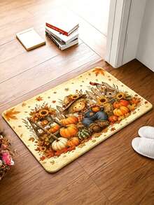 1/2 unidades: alfombra decorativa para la cocina con motivos de calabazas para el Día de Acción de Gracias, alfombra y tapete para la cocina con motivos otoñales, accesorios de cocina antideslizantes, lavables y absorbentes, tapete decorativo, ¡un regalo para las fiestas de Acción de Gracias! - Estilo 32 - Ver 7