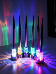 1/5/10/12pcs Black Plastic Solar Lawn Lights, Transparent Shade LED Solar Ground Stake Lights, Waterproof Outdoor Pathway Decorative Lights, Suitable For Yard, Patio, Sidewalk, Backyard, Entrance Porch - Multicolor - View 10
