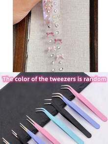 Multi-Style No-Drill Ear Sticker Set, Bowknot Shell Rhinestone Pearl Earrings, Comes With Small Tweezers For Easy Application, Cute Earrings Suitable For Women And Girls Daily Wear And Party, Jewelry Gift, Beauty Accessory - Multiple Specifications - View 12
