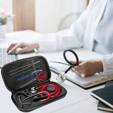 Lightweight Portable EVA Stethoscope Carrying Case, Hard Shell Storage Box With Handle & Double Zipper, Nurse Organizer Bag For Nursing Students, Fits Pen Lights Tweezers Scissors, Home Clinic Travel Use, Mesh Pocket & Soft Lining, Empty Case Only - Multicolor - View 9