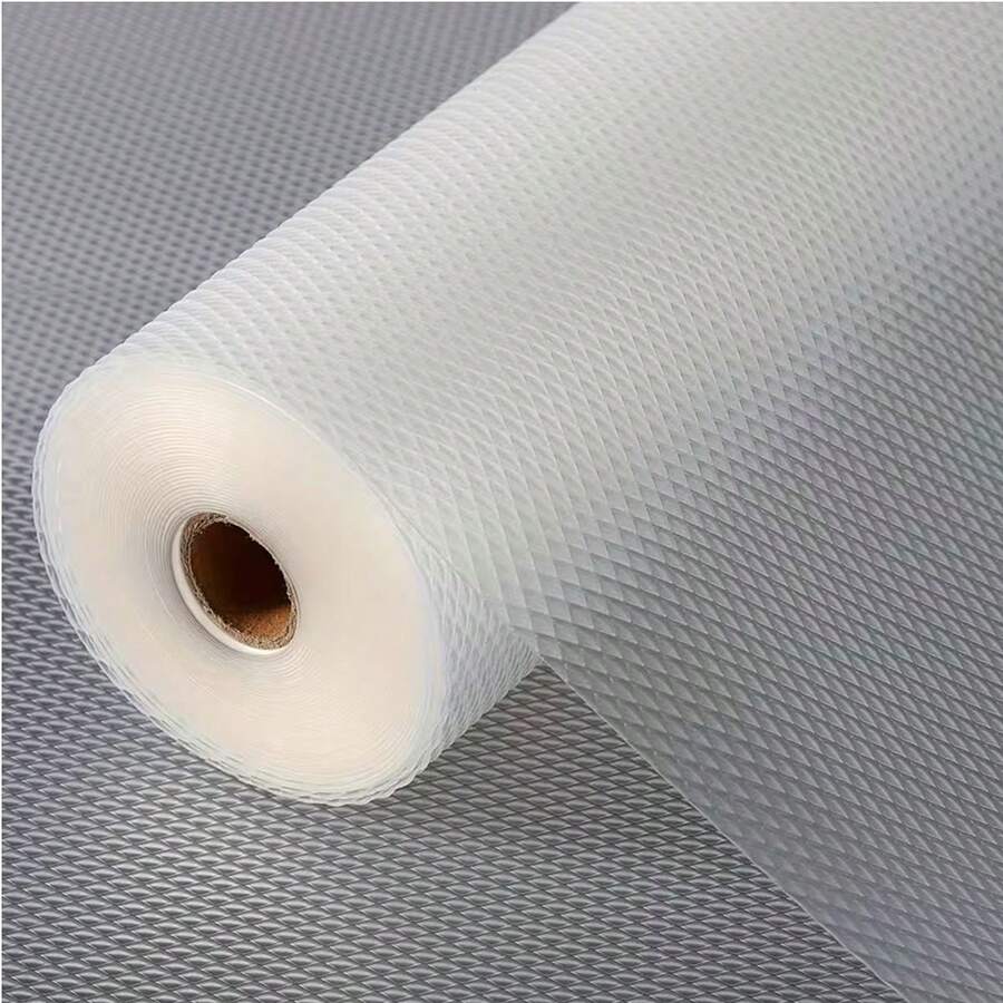 1 Roll Kitchen Cabinet Refrigerator Mat, Waterproof And Oil-Proof, EVA Material Plastic Drawer Liner, Non-Stick Refrigerator Mat, Suitable For School, Office, Home, Travel, Back To School Supplies - A - View 1