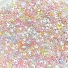 120pcs Multicolor Pearl Luster Five‑Petal Flower Acrylic Center Hole Loose Beads For DIY Bracelets, Phone Charms, Keychains Handmade Craft Supplies - Multicolor - View 3