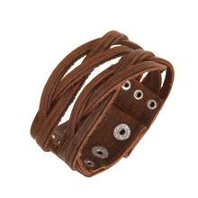1 pieza Pulsera de moda para hombre, pulsera de cuero brillante con diseño minimalista en forma de V y X, adecuada para uso diario - cuero - Ver 41