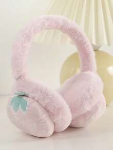 1pc 3D Strawberry Embroidered Plush Earmuffs, Adjustable Warm Ear Protection, Suitable For Girls' Daily Outdoor Activities In Autumn/Winter - Multicolor - View 7