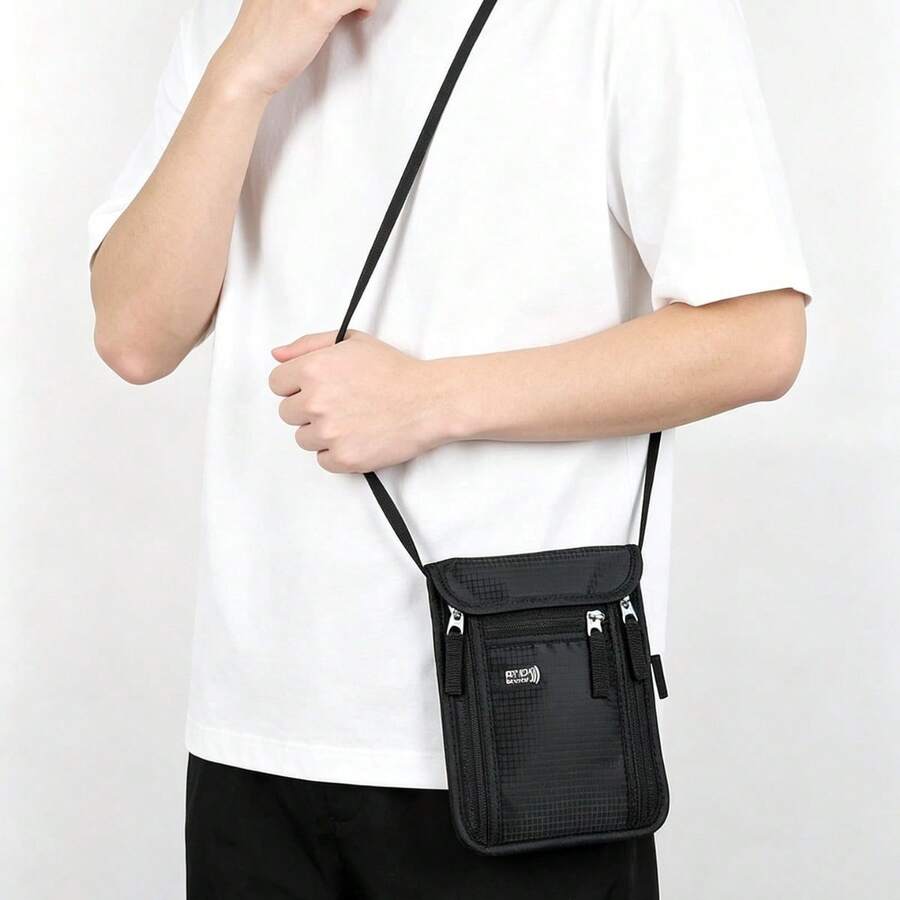 Men's RFID Anti-Theft Crossbody Bag, Lightweight Travel Shoulder Bag, Multi-Pocket Passport Organizer, Suitable For Daily Use - Multicolor - View 1