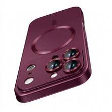 1pc Cherry Red Metallic Soft Phone Case, Compatible With IPhone 18pro/18promax/18/17 17 Air 17 Pro 17 Pro Max, Scratch-Resistant, Wear-Resistant, Shock-Absorbing Full Camera Protection, Ultra-Thin Design, Compatible With Iphone 13 11 16 Pro Max 15 14 12 16e - Cherry Red - View 3