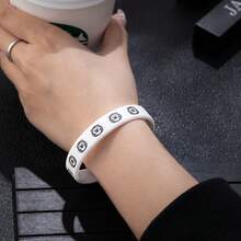 2pcs/Set Minimalist Men's Zodiac Silicone Bracelet - Zodiac Rabbit Black+White - View 8
