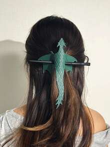 Vintage Medieval Dragon Hair Stick, PU Leather Flying Dragon Hair Clip, Gothic Style Flying Dragon Hair Accessory For Cosplay - Multicolor - View 5