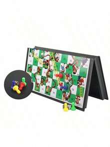 Magnetic Snakes And Ladders Game Set, Foldable Portable Design, Lightweight And Convenient, Travel Game Set Gift, Family Entertainment Toy - Multicolor - View 2