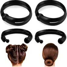 1pc/2pcs/4pcs/8pcs Magic Hair Scrunchie Bun Maker, Easy DIY Hair Accessory For Fashionable Bun And Ponytail Hairstyles - Black - View 13