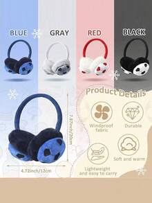 1PC Soccer Style Plush Earflap Warm Ear Muffs, Suitable For Outdoor Skiing, Cycling, Daily Wear With Embroidered Design - Multicolor - View 9