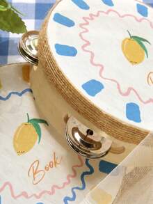 Custom Name 6 Inch Cute Fruit Wedding Tambourine, Personalized Dopamine Strawberry Lemon Avocado Handheld Tambourine With Jute Rope Trim For Summer Wedding, Bridal Shower, Reception, & Dancing (Drumstick Not Included) - Multicolor - View 4
