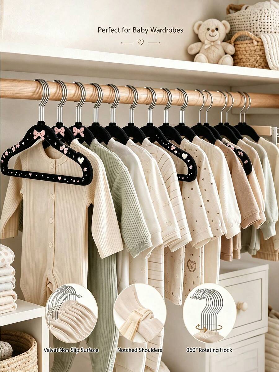 10/20pcs Multi-Color Flocked Hangers With Hooks, Non-Slip Flocked Space-Saving Stackable Hangers, Suitable For Shirts, Dresses, Pants And Coats, Durable Non-Shedding Thin Wardrobe Storage Hanging Rack Set, Suitable For Closet, Bedroom, Dorm, Apartment And Home - Multicolor - View 1