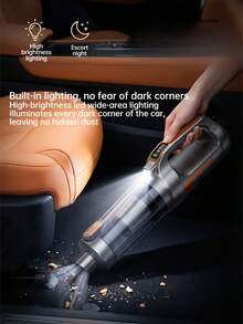 Handheld Car Vacuum Cleaner, Cordless Mini Vacuum With Led Light, Powerful Suction, 11.1V 2000mAh USB Rechargeable, 3 Adjustable Suction Levels, Dual Suction & Blow Function, Multiple Attachments For Car, Home, Keyboard & Pet Hair - Multicolor - View 8