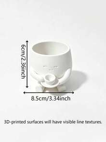 Cute Expression Planter, Succulent Plant Pot, Meditation/Hug/Heart Gesture, Indoor Decorative Plant Pot, Candy Storage Desktop Organizer Box, Home Office Decor, Plant Lover Gift - A - View 17