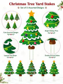 Christmas Tree Yard Sign, Large Outdoor Christmas Decoration, Waterproof Christmas Tree Lawn And Garden Sign, Suitable For Decorating Flower Pots, Holiday Decoration, Path And Front Yard Party, Christmas Decor - Christmas Tree Ground Stake - View 6