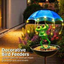 1 Frog‑Statue Solar‑Powered Garden Light, Outdoor Hummingbird Feeder, Garden Decorative Lighting With LED String Lights, Suitable For Courtyard Paths, Gardens, Lawns, Patios And Street Lighting, An Essential Festive Decoration And Gift - Frog Lamp - View 1