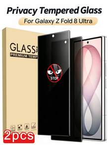 2Pcs Privacy Tempered Glass Screen Protector, Compatible With Samsung Galaxy Z Fold 8 Ultra , Anti-Peeping Screen Protector, Compatible With Z Fold7, Fold6, Fold5, 9H Hardness Screen Protector - Black - View 7