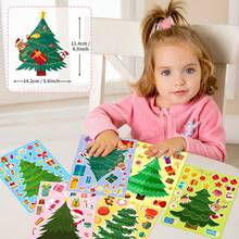 6pcs Christmas Theme Sticker Set, Cartoon Christmas Tree Santa Claus Reindeer DIY Decorative Stickers, Children's Handmade Scrapbook Stickers, Christmas Party Fun Small Gifts, Suitable For Birthday, New Year, Valentine's Day, Easter, Children's Day, Back To School, Halloween, Thanksgiving And Christmas Gifts - Multicolor - View 12