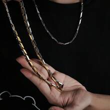 Men's Stainless Steel Bamboo Joint Rhombus Necklace, Versatile Collarbone Chain Sweater Chain Accessory - Chain - View 2