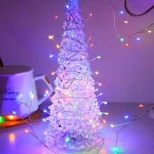 Indoor LED Copper Wire Fairy String Lights, Battery Powered Design With Battery Box, Batteries Not Included, Soft Warm Glow For Home Dorm Wedding Decor - Silver - View 4