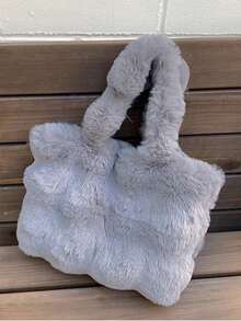BAILEE A Casual, Cute, Solid-Colored Plush Shoulder Bag With Soft, Velvety Material And A Large Capacity That Closes Magnetically. A Great Gift Option. - Multicolor - View 16