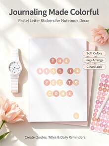 Colorful Letter And Number Stickers, Colorful Smiling Face Stickers, Self-Adhesive, Paper, Waterproof And Durable - Suitable For Scrapbook Decoration DIY Crafts, Diary Writing And Calligraphy Design, Essential School Supplies - A - View 7