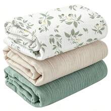 Baby Muslin Swaddle Blankets, Neutral Burp Cloths, Multi-Use Blanket For Burp Cloths, Bibs, Cuddling, Play Time, And Car Seat Cover, Baby Essentials - Multicolor - View 1