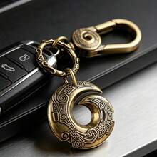 1pc Twisted Fortune Chinese Style Meander Pattern Keychain, Symbolizing Wealth, Luck And Prosperity, Car Key Chain Pendant, Feng Shui Good Luck And Safety Keyring Bag Accessory - Multicolor - View 4