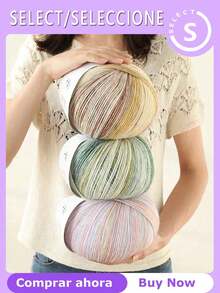 T-Shirt Yarn 200g, Soft Multi-Color Blended Knitting Yarn, Gradient Color DIY Hand Knitting Yarn, Warm And Comfortable Knitting Yarn Suitable For Beginners - STORY - View 2