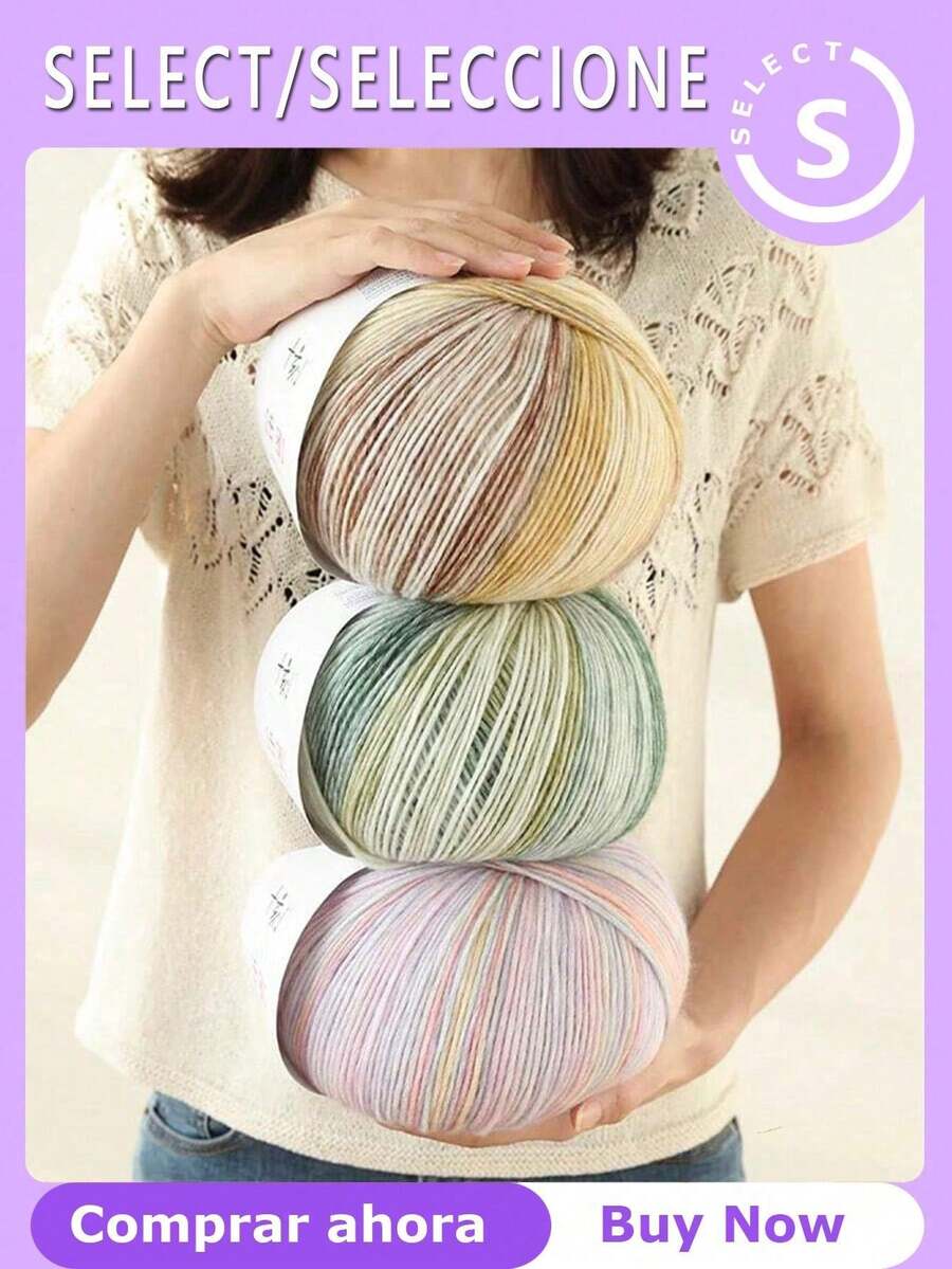 T-Shirt Yarn 200g, Soft Multi-Color Blended Knitting Yarn, Gradient Color DIY Hand Knitting Yarn, Warm And Comfortable Knitting Yarn Suitable For Beginners